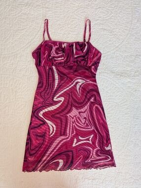 Princess Polly Fuchsia Pink Swirl Mini Dress